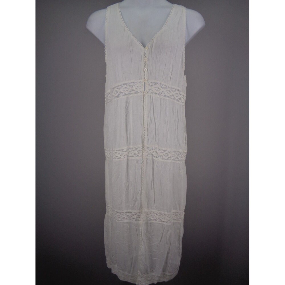 Maurices White Gauze Duster Cardigan Overlay Sleeveless Crochet Lace Sz L/XL New